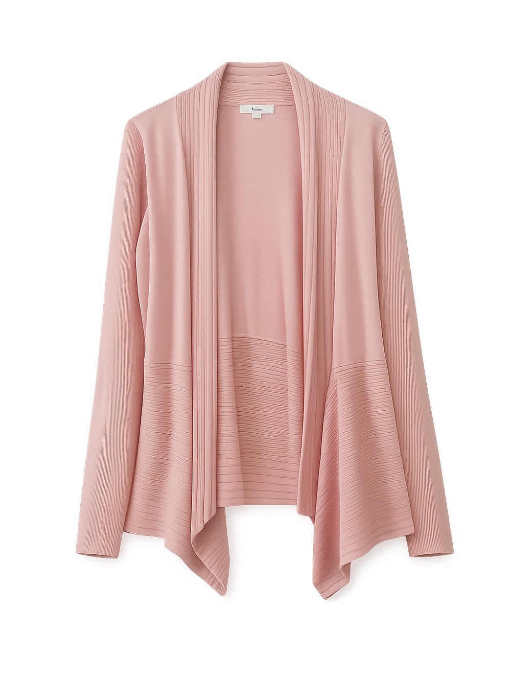 89th + Madison Blush Pink Open Front Ribbed Drape Cardigan Sweater Size L